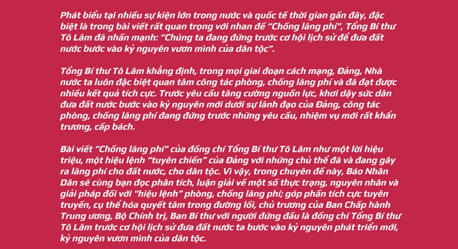 “Kỷ nguyên vươn mình của dân tộc” nhìn từ “hiệu lệnh” phòng, chống lãng phí - Bài 1: "Hiệu lệnh" phòng, chống lãng phí khi ý Đảng đã hợp với lòng dân
