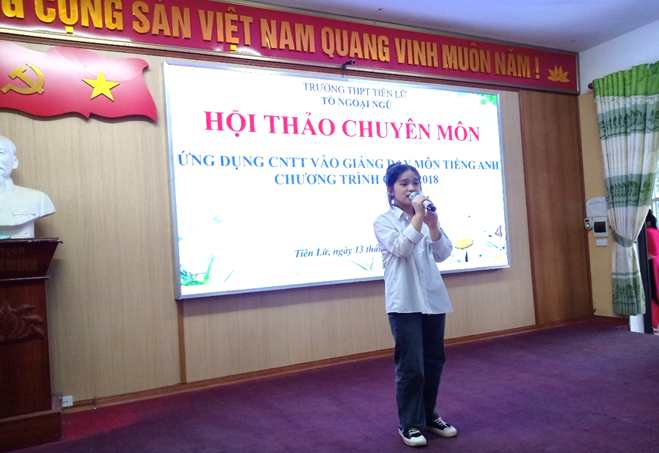TỔ NGOẠI NGỮ TRƯỜNG THPT TIÊN LỮ TỔ CHỨC HỘI THẢO CHUYÊN MÔN: “ỨNG DỤNG CNTTVÀO GIẢNG DẠY MÔN TIẾNG ANH CHƯƠNG TRÌNH 2018”