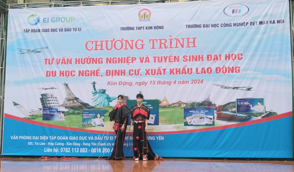 TRƯỜNG THPT KIM ĐỘNG PHỐI HỢP VỚI TRƯỜNG ĐẠI HỌC CÔNG NGHIỆP DỆT MAY HÀ NỘI VÀ TẬP ĐOÀN GIÁO DỤC VÀ ĐẦU TƯ EI TỔ CHỨC CHƯƠNG TRÌNH TƯ VẤN HƯỚNG NGHIỆP VÀ TUYỂN SINH ĐẠI HỌC, DU HỌC NGHỀ, ĐỊNH CƯ VÀ XUẤT KHẨU LAO ĐỘNG