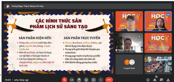 Học sinh trường THPT Đức Hợp và học sinh trường Vinschool Ocean Park giao lưu trực tuyến với chủ đề "Các công cụ hỗ trợ thực hiện các bài tập dự án môn Lịch sử"