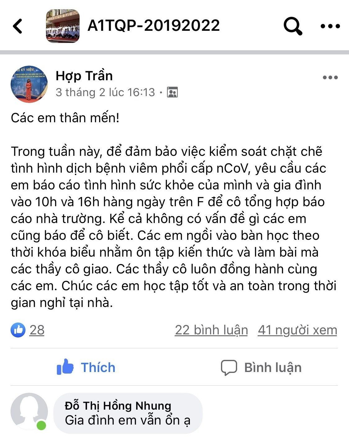Trường THPT Triệu Quang Phục: Tăng cường sử dụng các ứng dụng CNTT trong tuyên truyền phòng, chống dịch Covid-19 và quản lý việc học tập của học sinh.