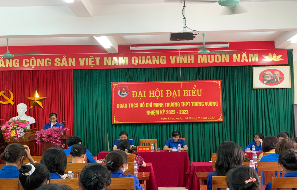 ĐẠI HỘI ĐẠI BIỂU ĐOÀN TNCS HỒ CHÍ MINH TRƯỜNG THPT TRƯNG VƯƠNG NHIỆM KỲ 2022-2023