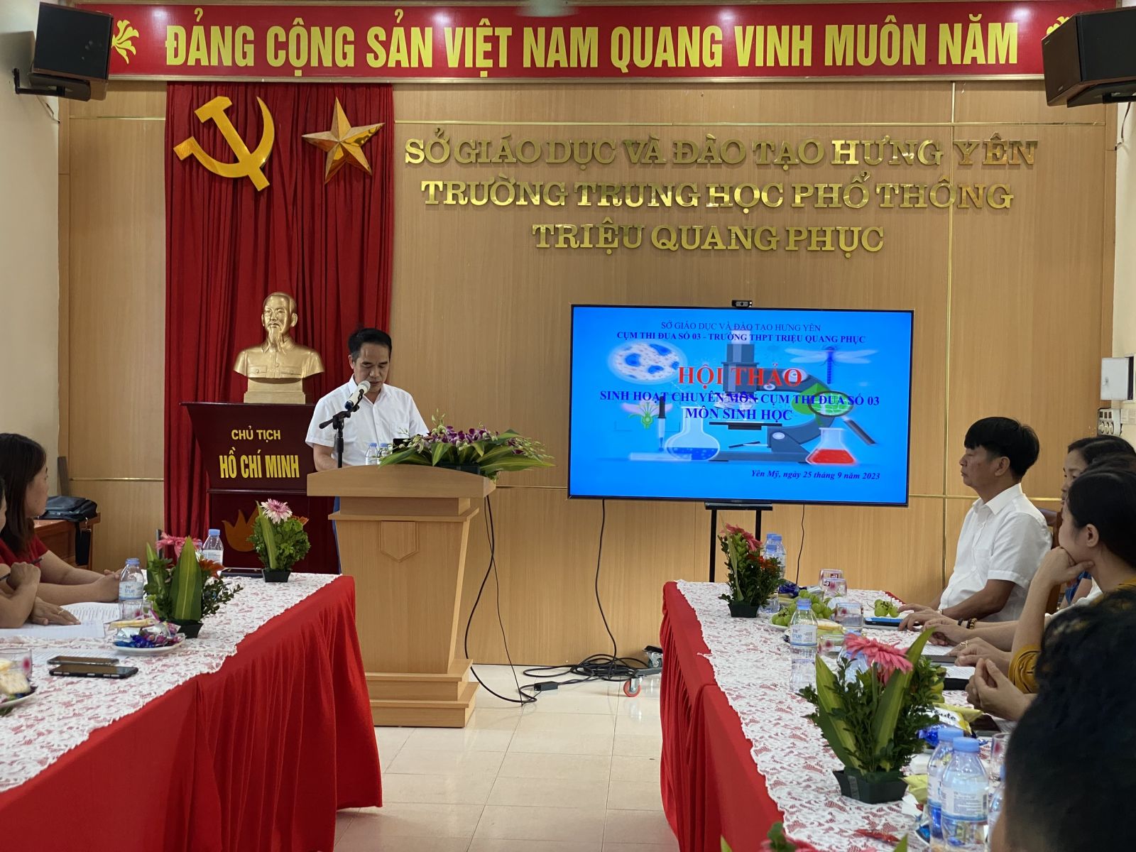 Hội thảo sinh hoạt chuyên môn cụm thi đua số 3 Môn Sinh học - Năm học 2023 - 2024