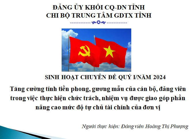 SINH HOẠT CHUYÊN ĐỀ QUÝ I/NĂM 2024